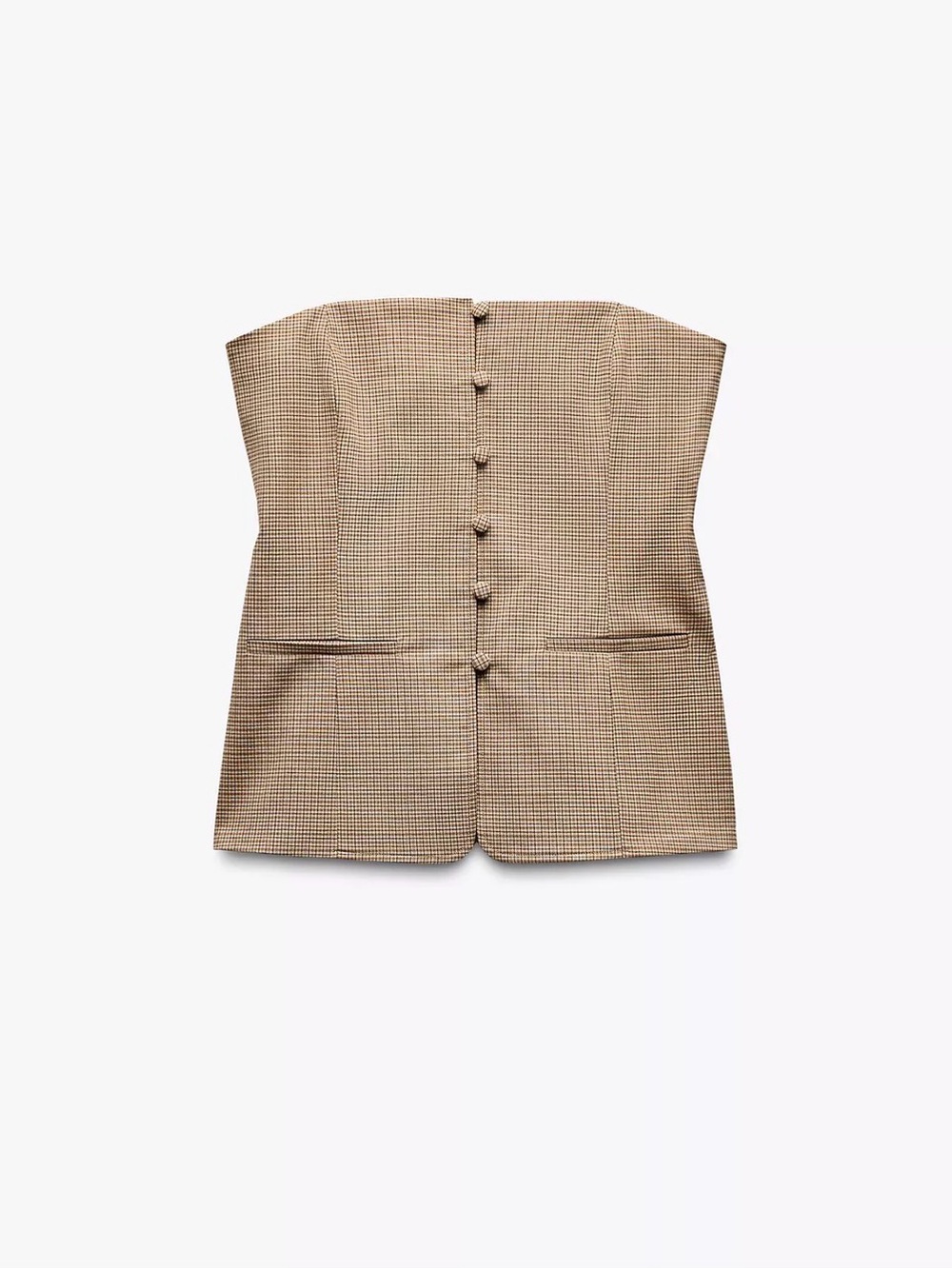 Zara Checkered Strapless Top